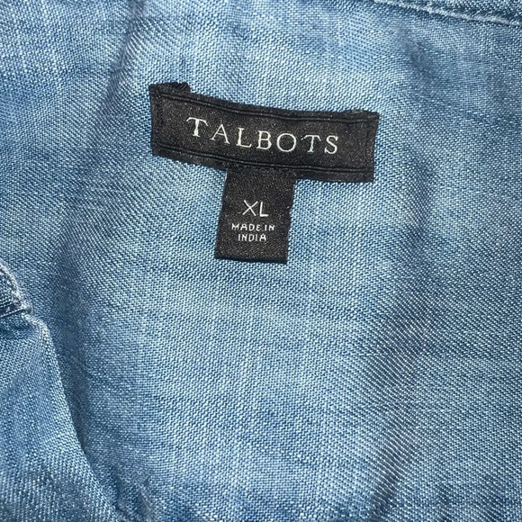 Talbots chambray v neck tunic top sz XL - Picture 3 of 3